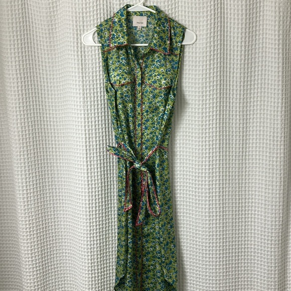 Cinq a Sept Hazel Floral Satin Midi Shirtdress Size 6 - Picture 10 of 12